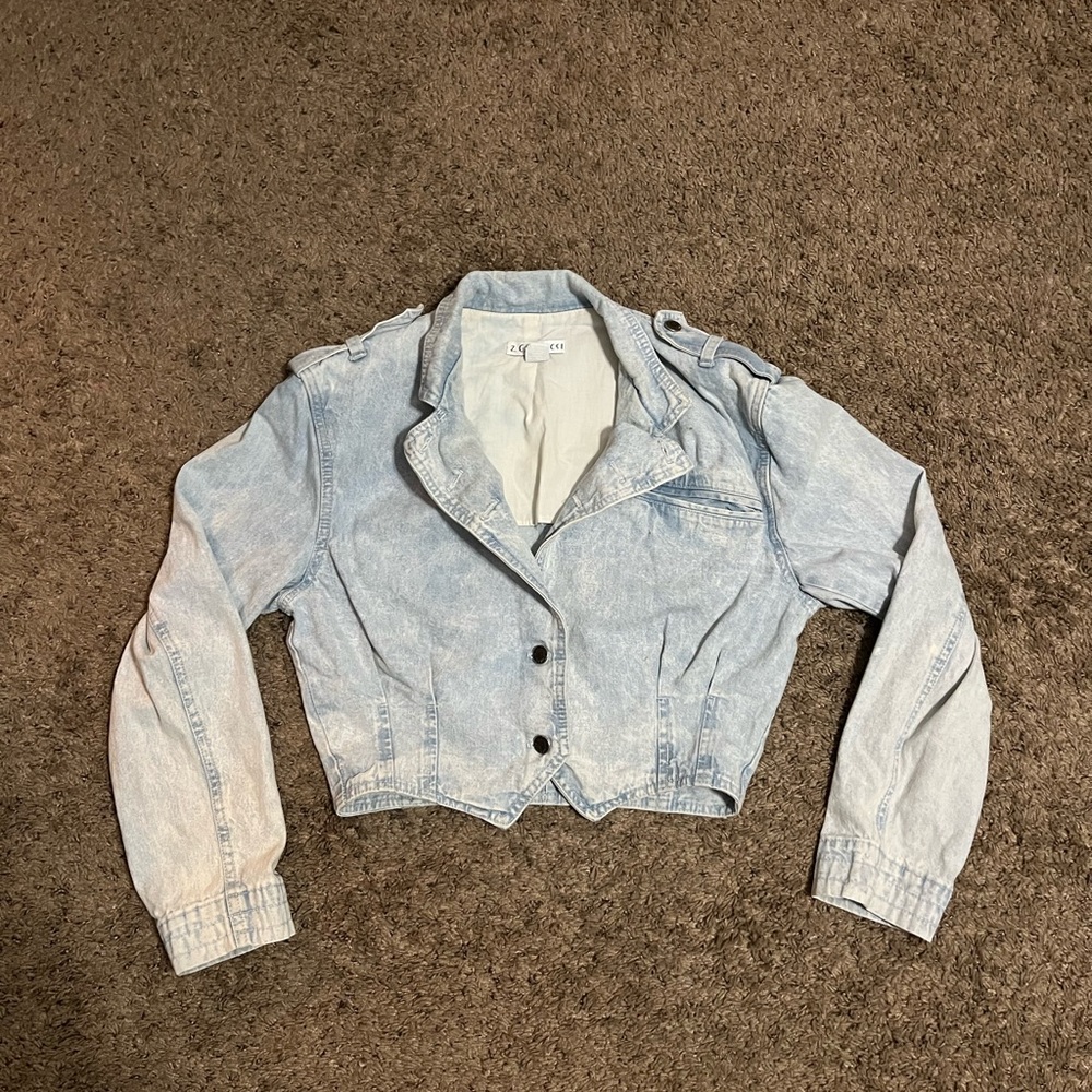 Z. Cavaricci Faded Blue Cropped Jacket